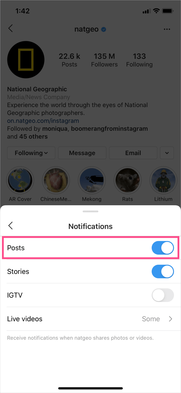 turn on post notifications on instagram app 2020