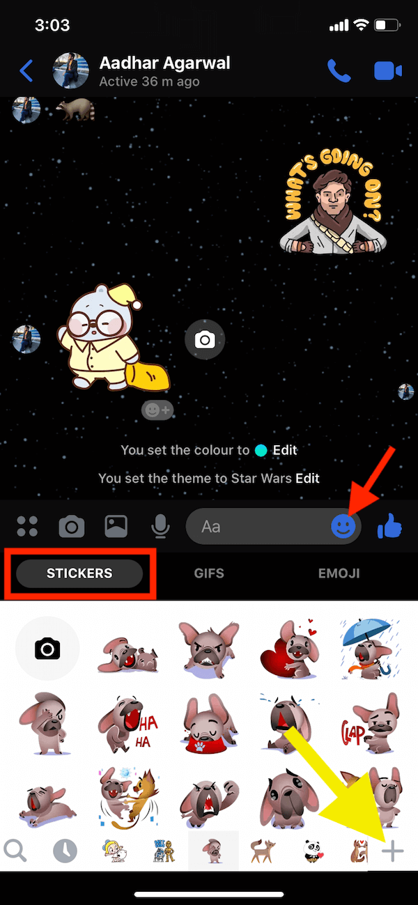 add new stickers in facebook messenger