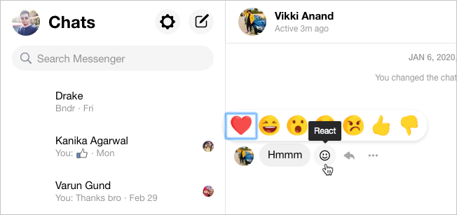 How To Heart React On Facebook Messenger