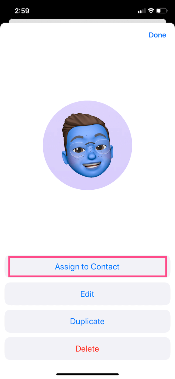 assign to contact in ios