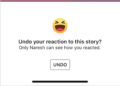 delete reaction on facebook story