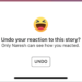delete reaction on facebook story