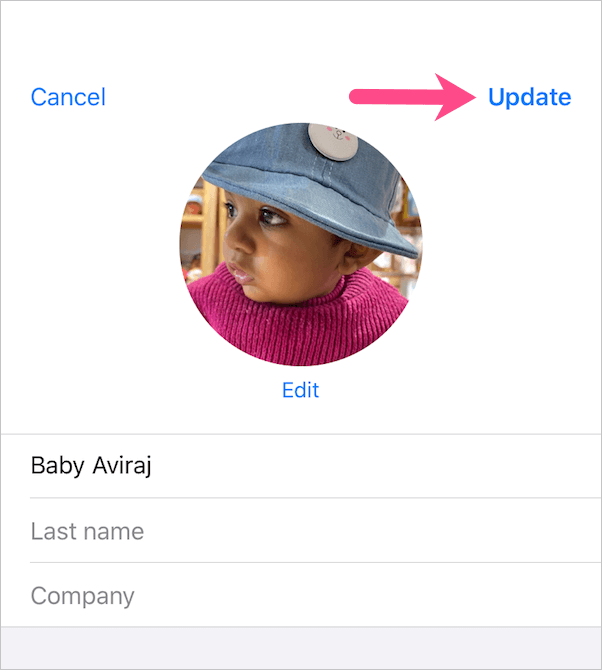 edit contact picture on iphone