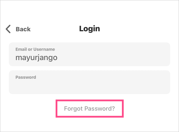 forgot password on houseparty app