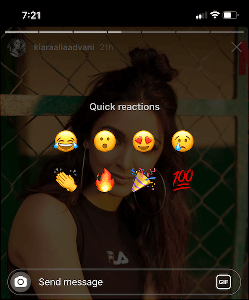 quick reactions on instagram