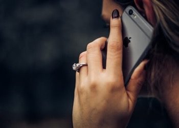 person calling on an iphone