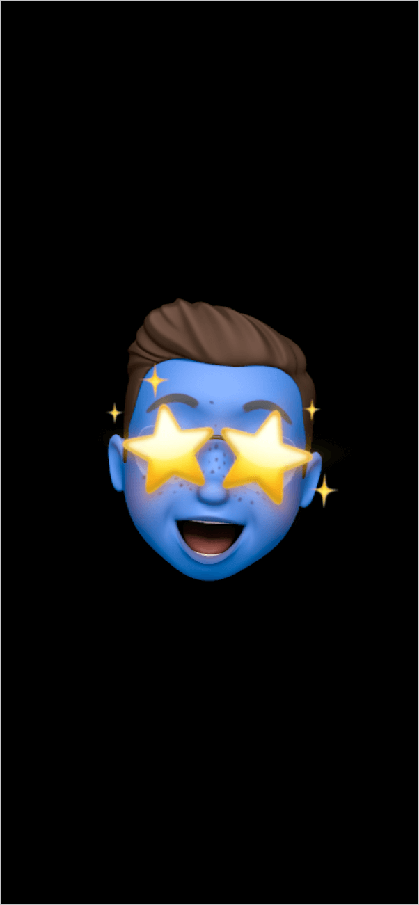 save memoji sticker with a black background