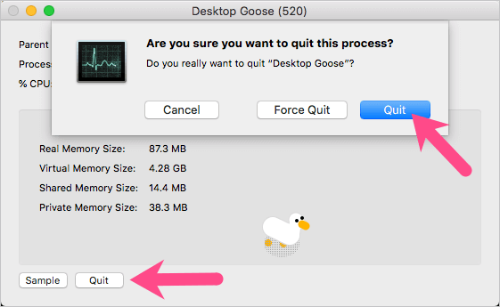 quit desktop goose on mac