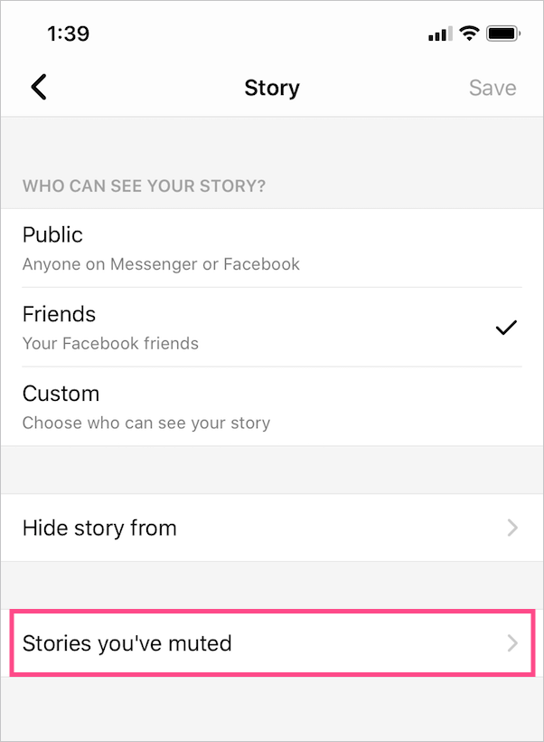 muted stories in messenger