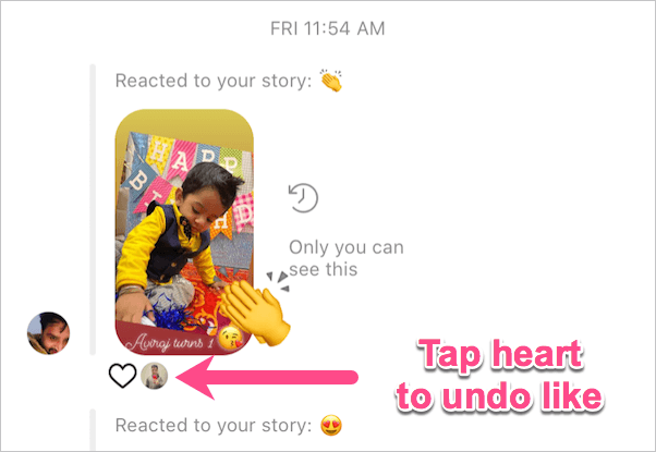 Here's how you can Like a Reaction on Instagram Story