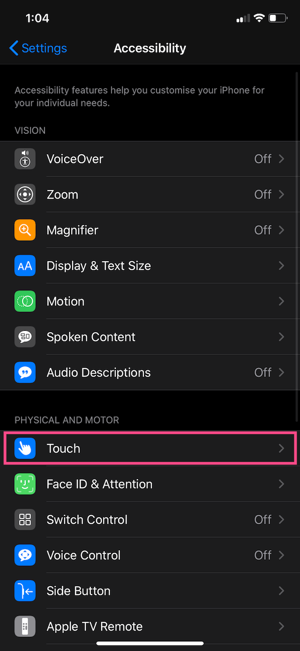 assistive touch in ios 13