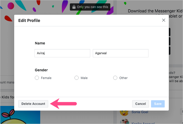 how to delete messenger account