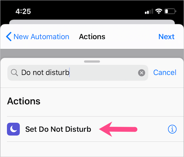 do not disturb action