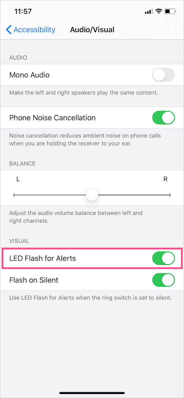 how to enable flash notification on iphone se 2