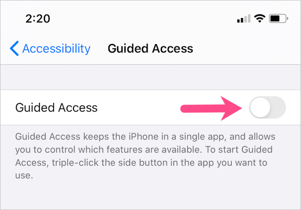 enable guided access on iphone