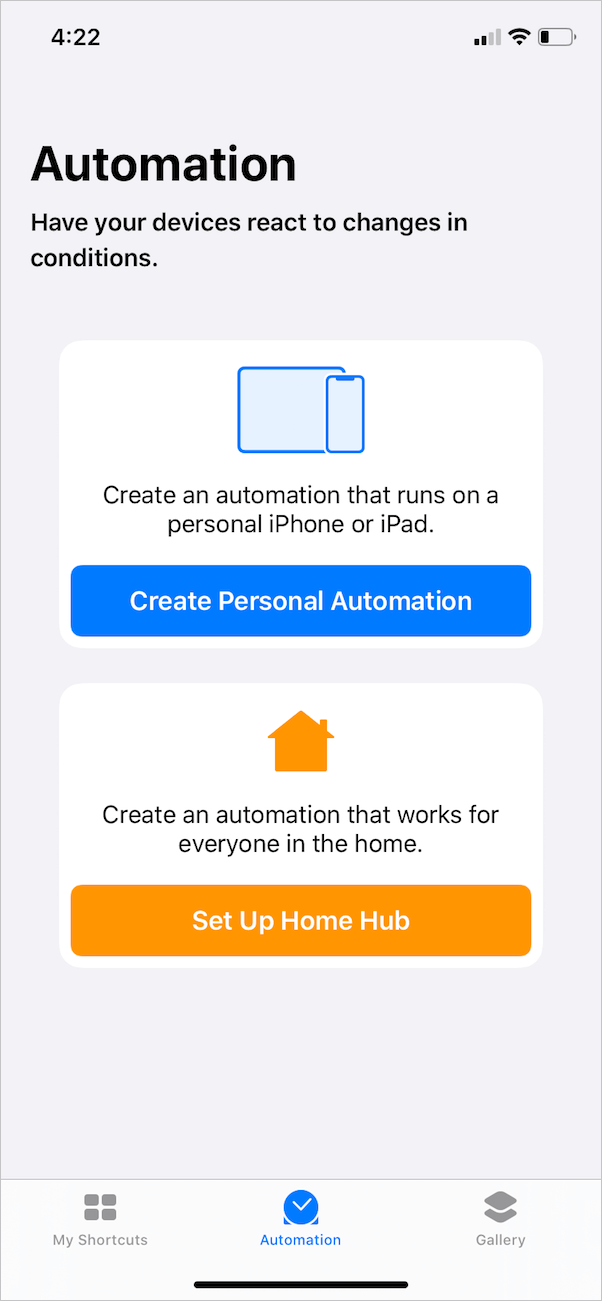 shortcuts app on iphone