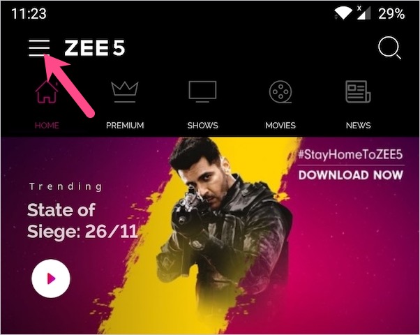 ứng dụng android zee5