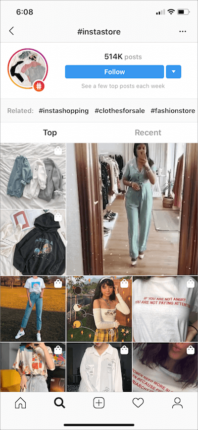 tagged photos on instagram shopping store