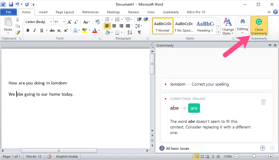 uninstall grammarly from outlook