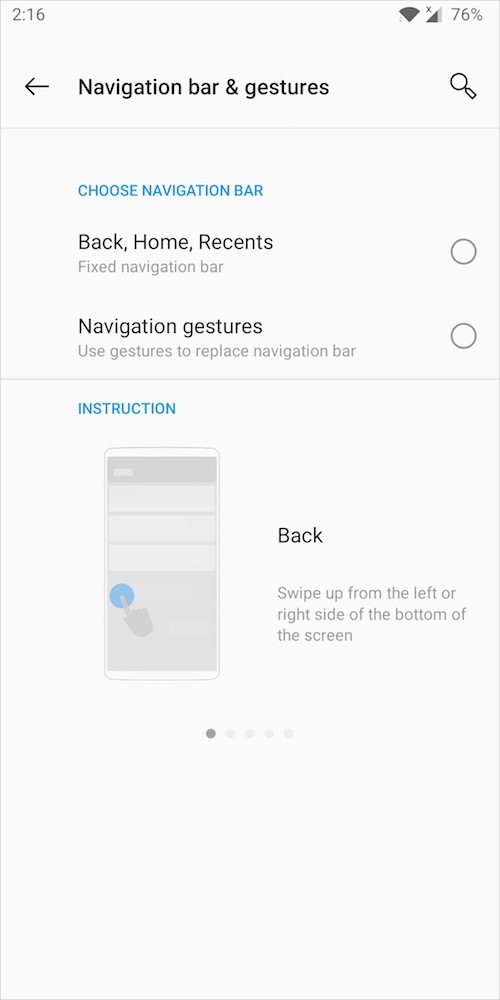restore original oneplus navigation gestures on oneplus 5T