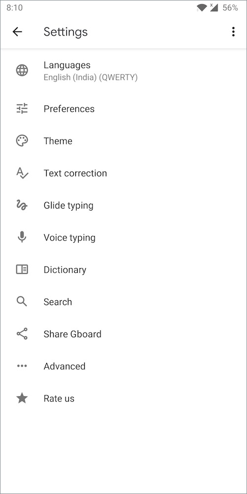 gboard settings on android