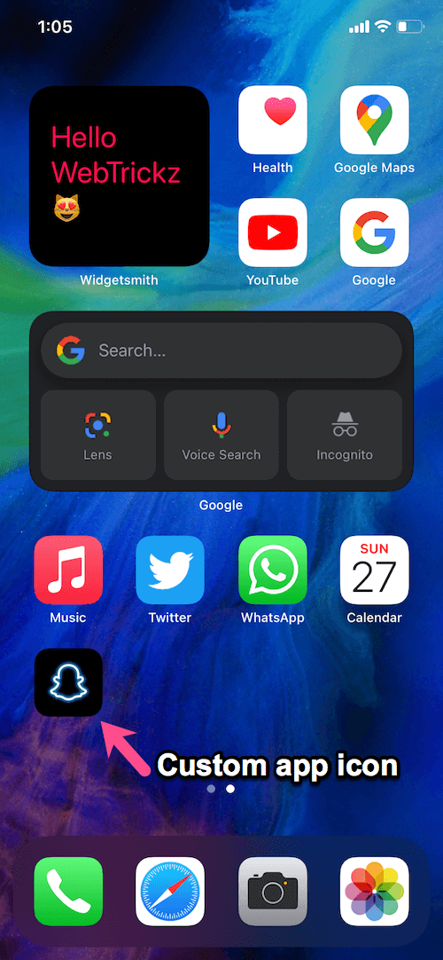 how to change app.icons without shortcuts