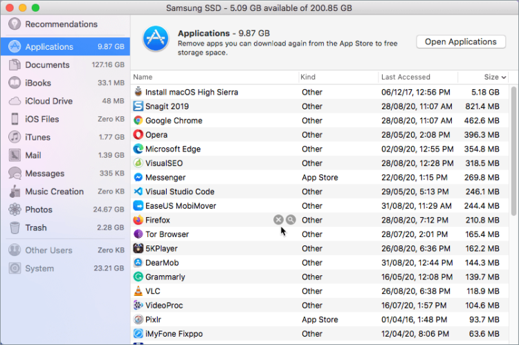 how to free up disk space macbook