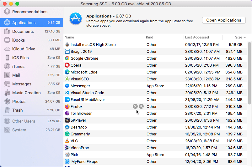 how to free up space on startup disk macbook air