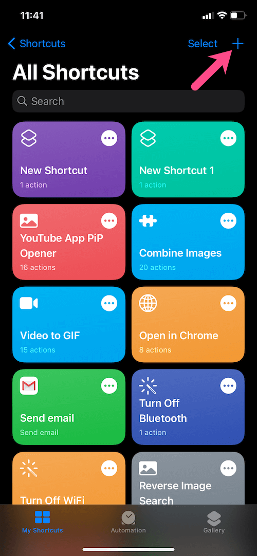 shortcuts app on ios