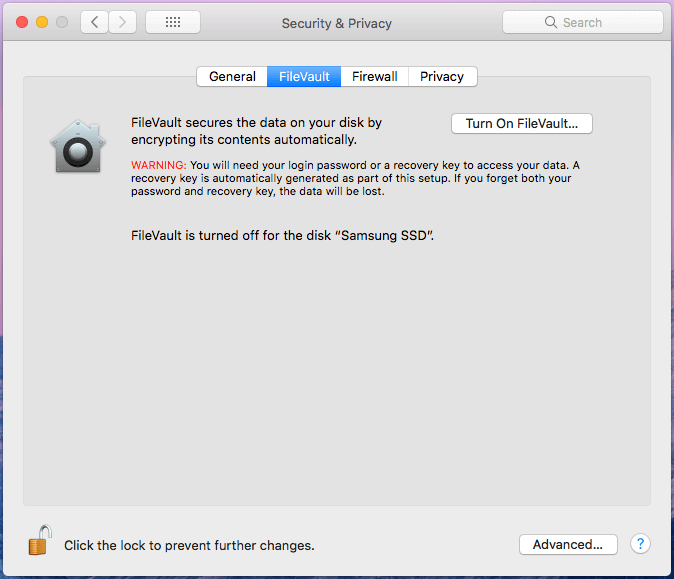 how to turn off filevault encryption on mac