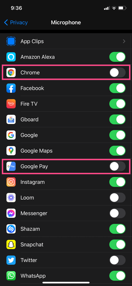 deny microphone access on iphone