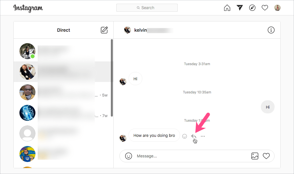 how to read instagram messages on mac