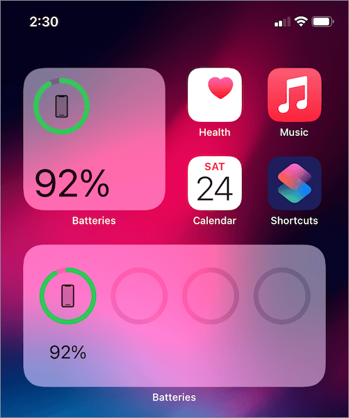 bluetooth battery indicator iphone