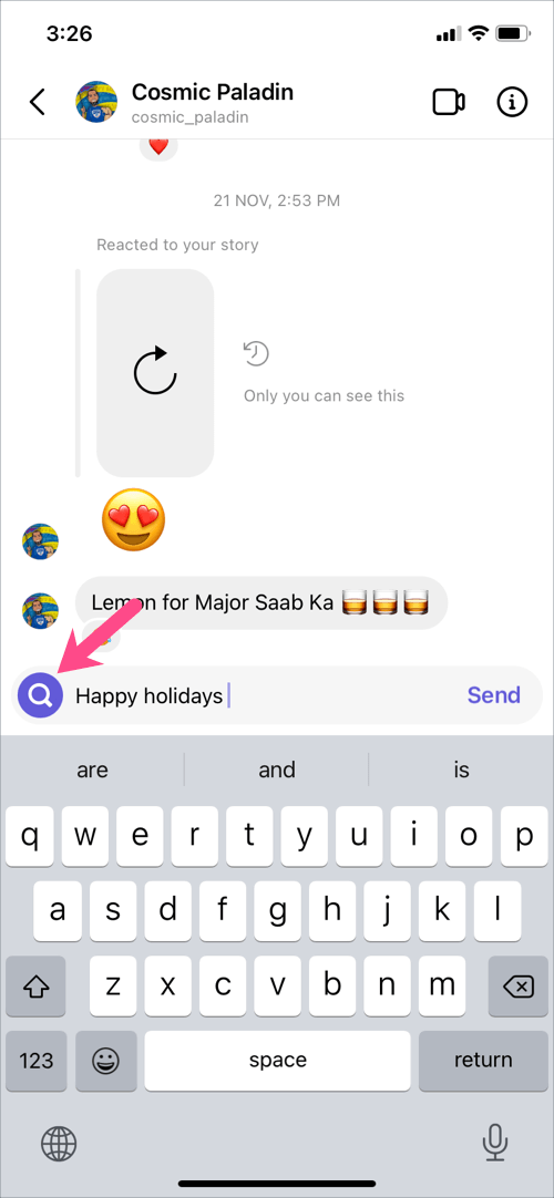 how to send a gift message on instagram