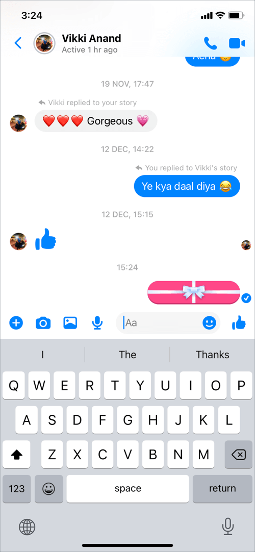 how to send a gift message on messenger 2020