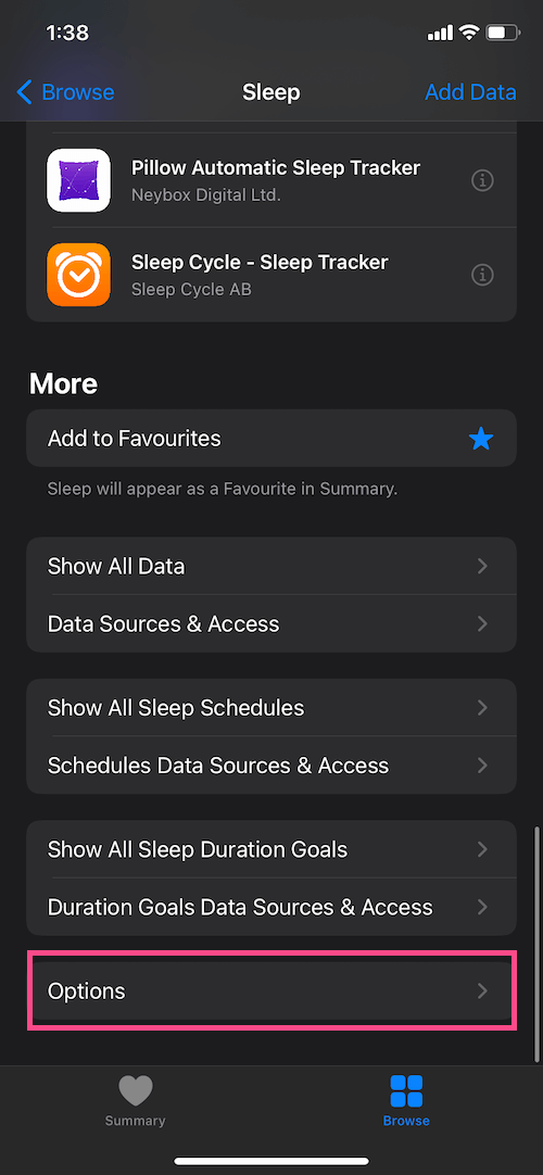 sleep mode settings on iOS