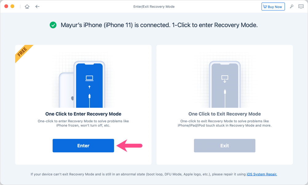 enter recovery mode on iPhone 12 and 12 pro
