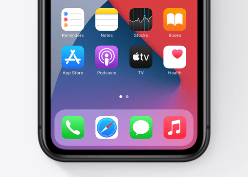 iphone safari home screen