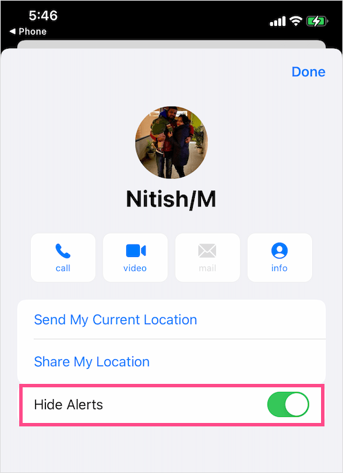 how to silence message alerts for specific contacts on iphone