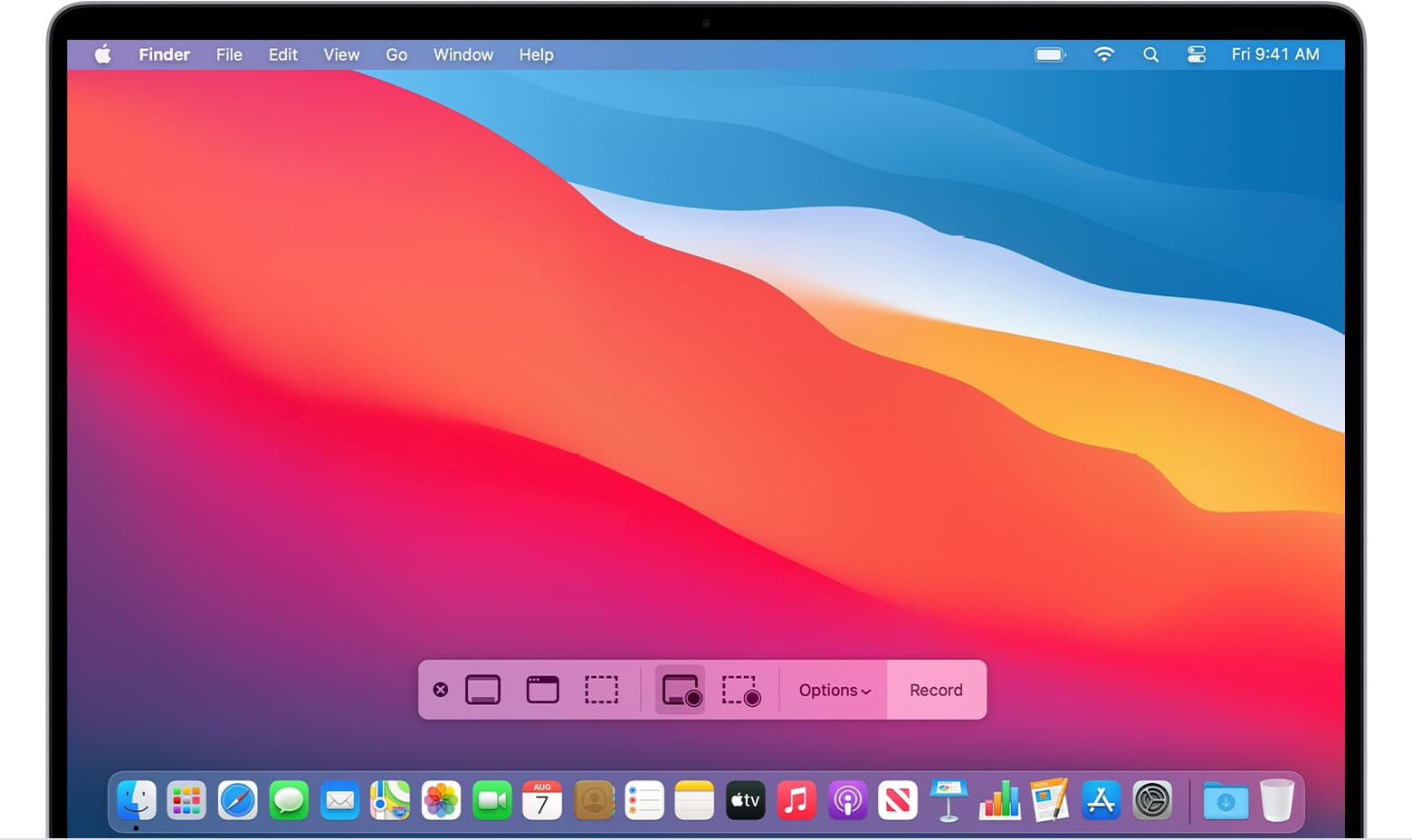 built-in screen recorder tool on macOS
