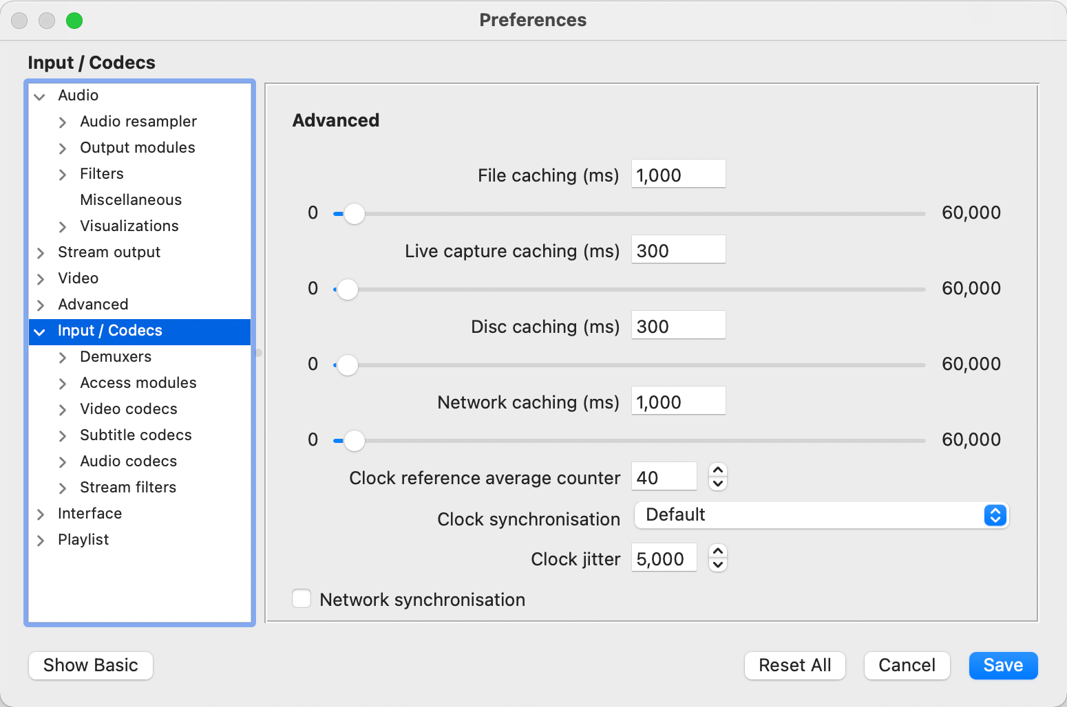 how to increase cache value in vlc media player