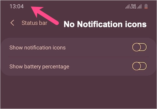 hidden notification icons on samsung