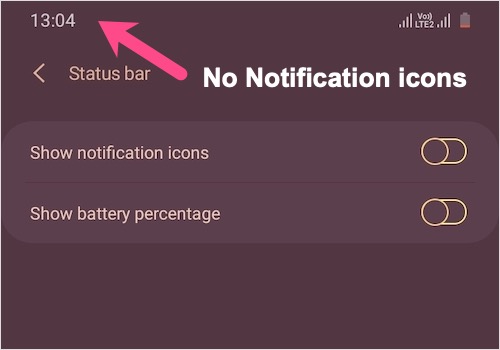 How to Hide Status Bar Icons on Samsung Galaxy Phones