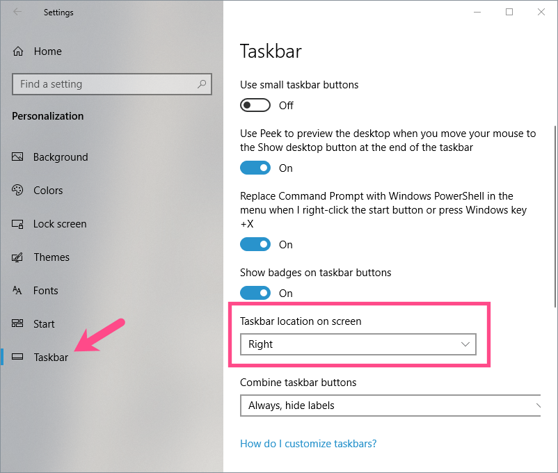 what is lock the taskbar windows 10