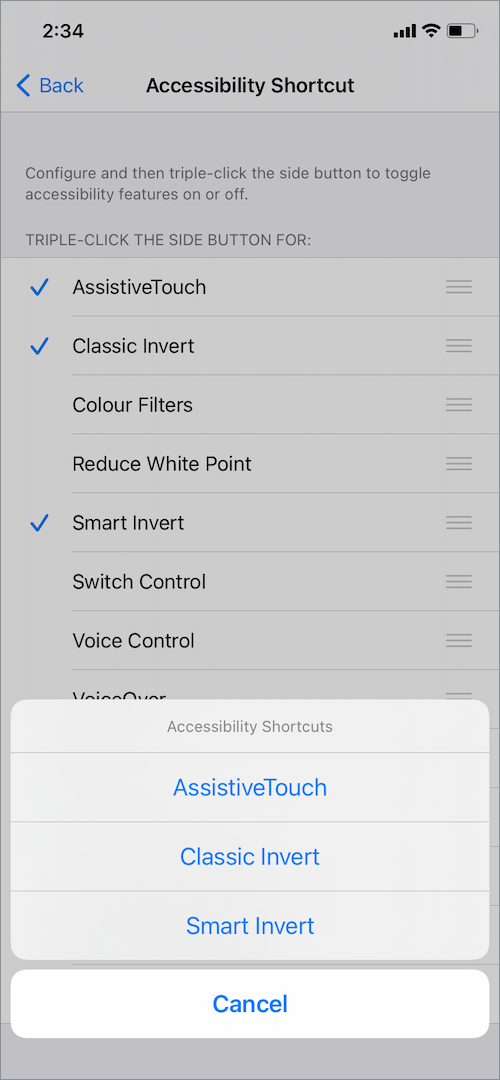 How to Enable an iOS Invert Colors Shortcut on the iPhone