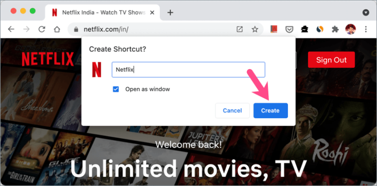 create a desktop shortcut for google chrome on a mac
