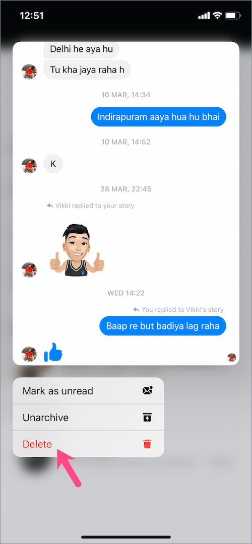 delete messenger account