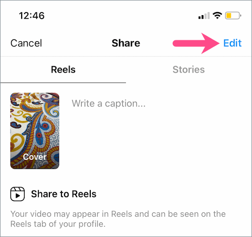 how to edit Instagram draft reels