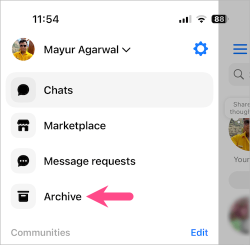Delete facebook chat message