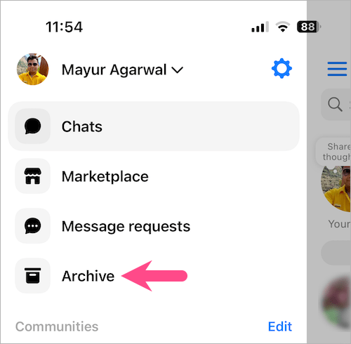  jak zobaczyć zarchiwizowane wiadomości w messenger 2021 na iPhonie